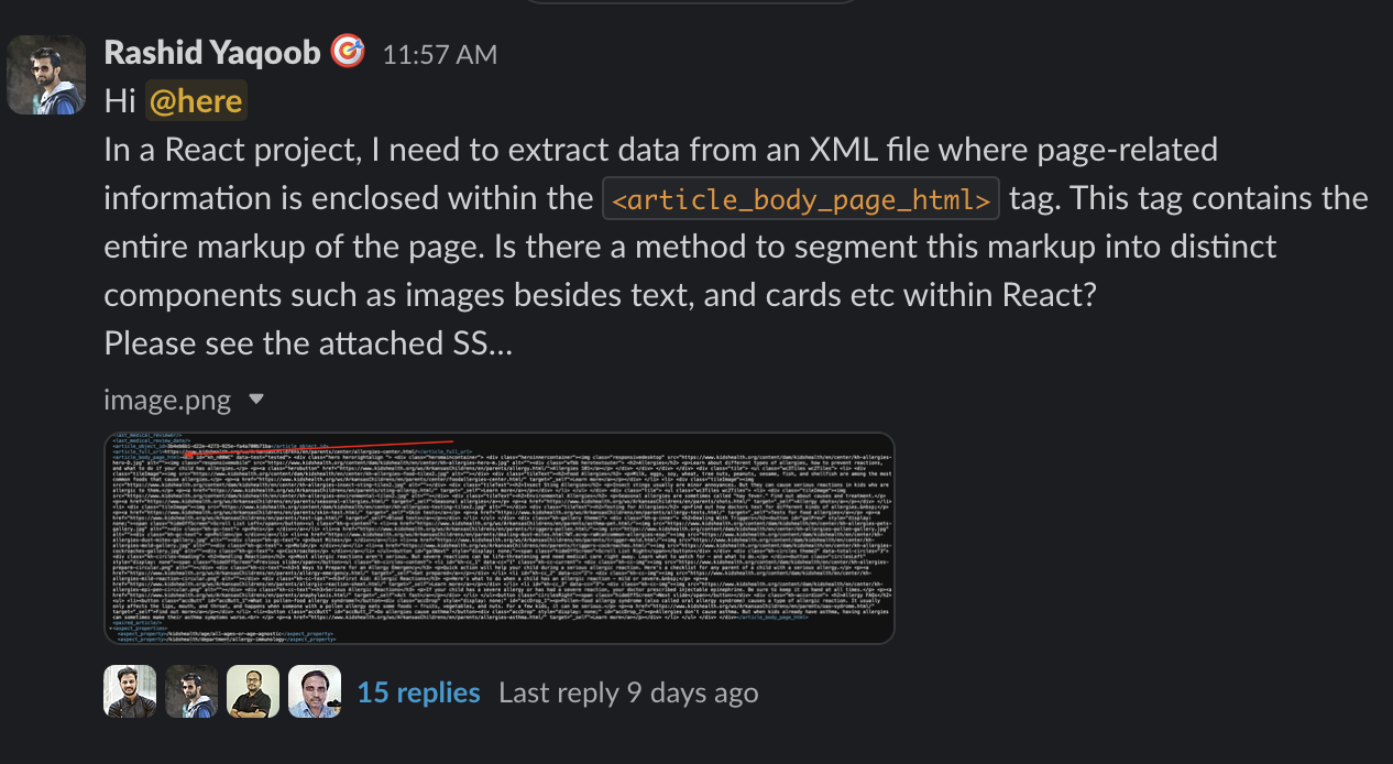 Axelerant team member asking for help