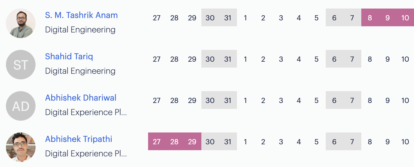 Axelerant team member booking time off