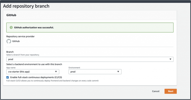 Add repository branch