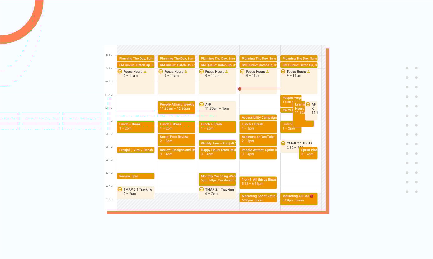 Axelerant team member calendar view