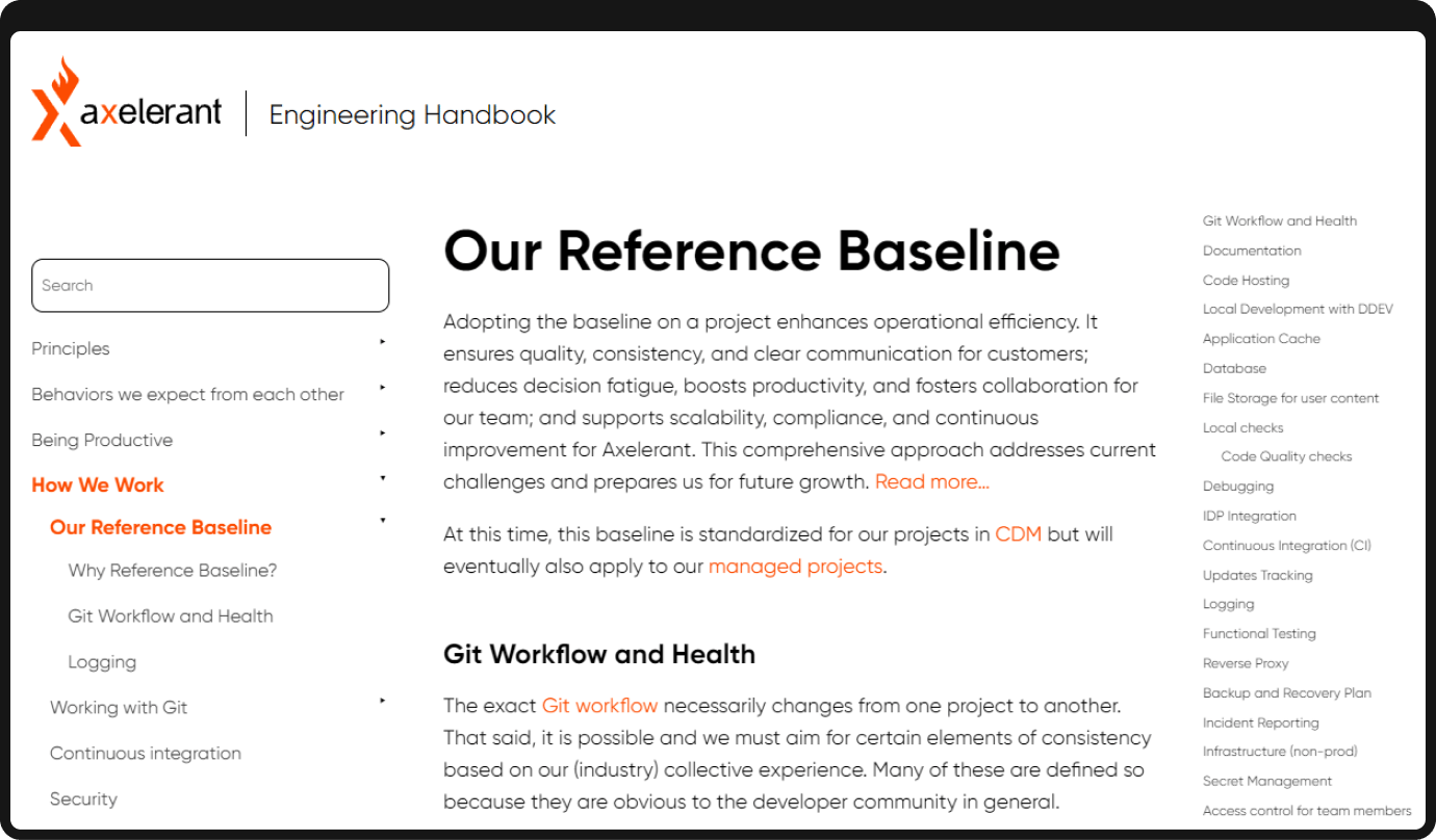 Axelerant's reference baseline for web platform audits
