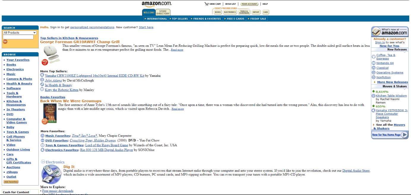 Amazon-Early-Web-Interface